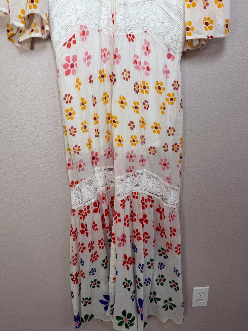 Jen’s Pirate Booty Muse Maxi Dress in Rainbow Watercolor Daisy Print Medium $279 - Picture 10 of 16